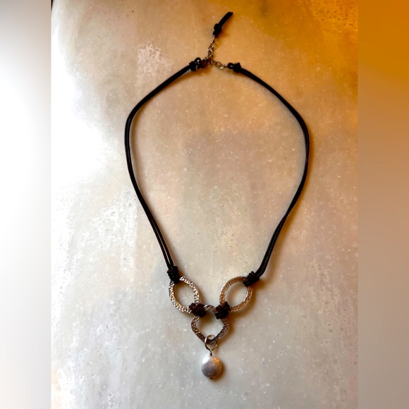 Silpada Silver and Leather Necklace - Picture 3 of 5